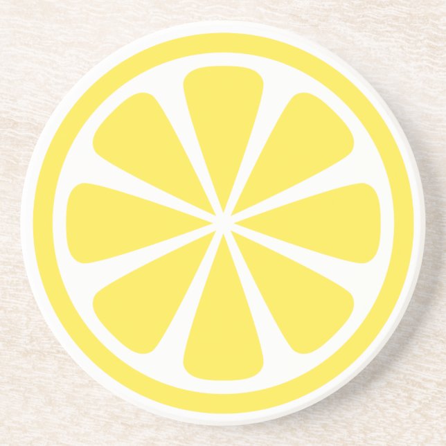 Dessous De Verre En Grès Sous-verre rond en grès jaune citron (Devant)