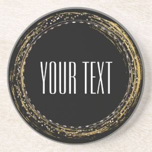 Dessous De Verre En Grès Sous-verres à boire ronds Gold Foil & Sparkle Glam