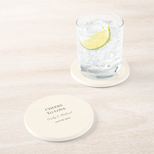 Dessous De Verre En Grès Sous-verres de mariage   À la santé de l'amour Cad