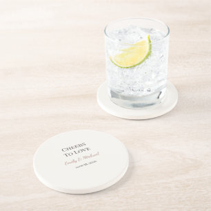 Dessous De Verre En Grès Sous-verres de mariage À la santé de l'amour Cad