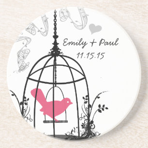 Dessous De Verre En Grès Sous-verres Plum Vintage Love Bird