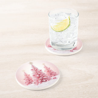Dessous De Verre En Grès Sous-verres Rose de Noël