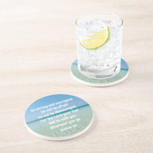 Dessous De Verre En Grès Soyez Forte Inspiration Bible Verse Beach