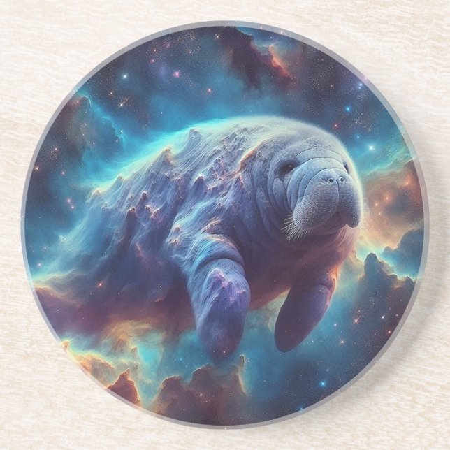Dessous De Verre En Grès Space Nebula Manatee (Devant)