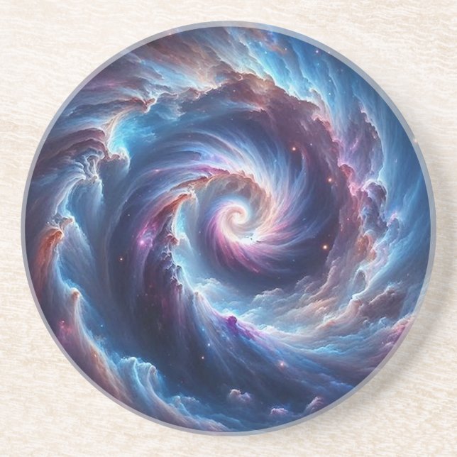 Dessous De Verre En Grès Space Nebula Nautilus  (Devant)