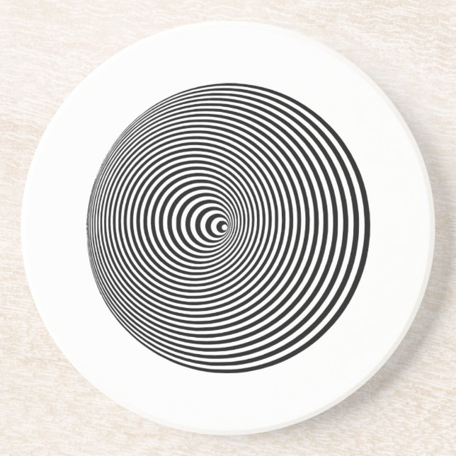 Dessous De Verre En Grès Spirale d'illusion optique (Devant)