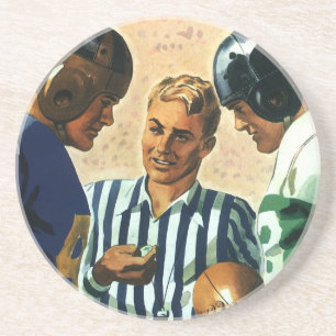Dessous De Verre En Grès Sports vintages, Football Arbitre Coin Toss