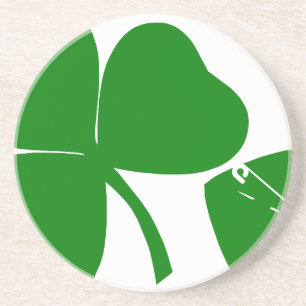 Dessous De Verre En Grès St Patrick's Day - Obtenez Lucky 3 + 1 feuilles =
