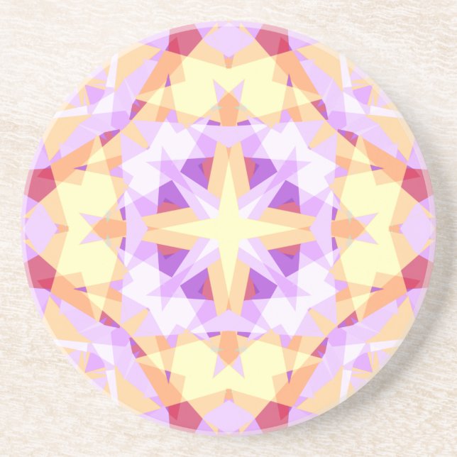 Dessous De Verre En Grès Star moderne Noël Festive violet rouge jaune (Devant)