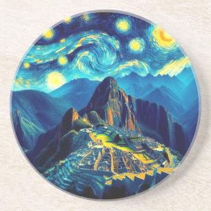 Dessous De Verre En Grès Starry Night Machu Picchu Pérou