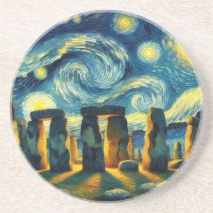 Dessous De Verre En Grès Starry Night Stonehenge