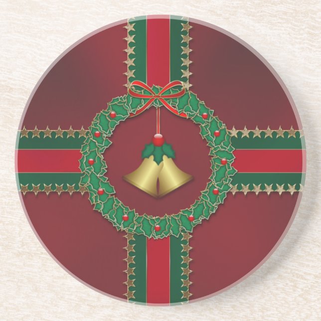 Dessous De Verre En Grès Stars and Stripes Christmas Coaster (Devant)