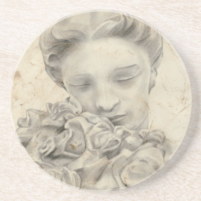 Dessous De Verre En Grès Statue dans le Jardin I (Devant)