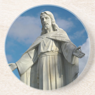 Dessous De Verre En Grès Statue de Jésus Christ