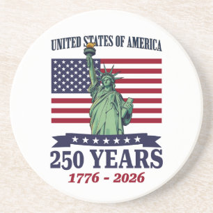 Dessous De Verre En Grès Statue de la Liberté USA 250 ans 1776-2026