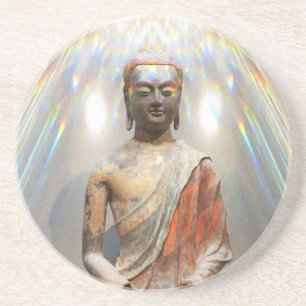 Dessous De Verre En Grès Statue de Siddhartha Gautama