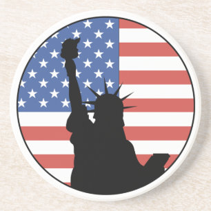 Dessous De Verre En Grès Statue des dessous de verre de grès de liberté