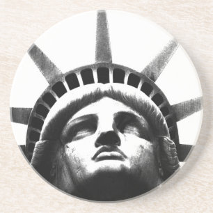 Dessous De Verre En Grès Statue noire et blanche de la Liberté