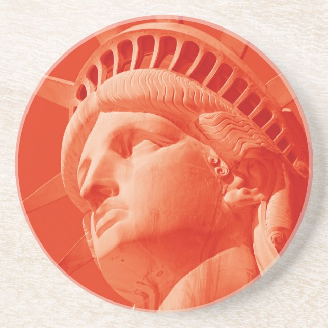 Dessous De Verre En Grès Statue rouge de la Liberté (Devant)