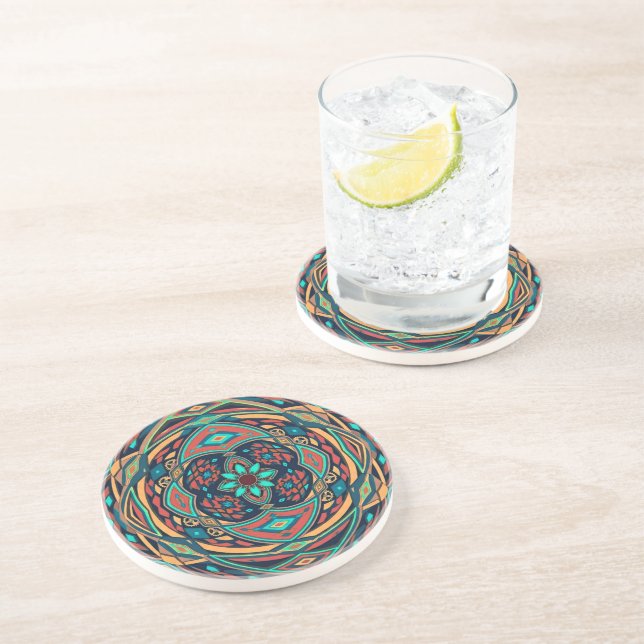Dessous De Verre En Grès Steampunk tribal (Côté)