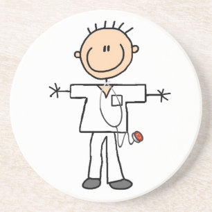 Dessous De Verre En Grès Stick mâle Figure Infirmière T-shirts et cadeaux