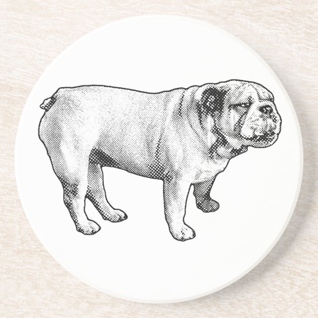 Dessous De Verre En Grès stipple stance, bulldog (Devant)