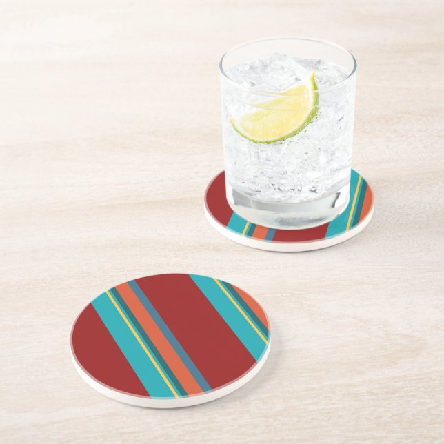 Dessous De Verre En Grès Stripes du sud-ouest 24 (Côté)