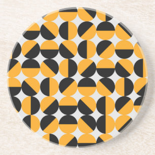 Dessous De Verre En Grès Style seventies, demi-cercles géométriques.
