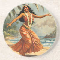 Style vintage Hawaiian Travel Hula Girl Danser