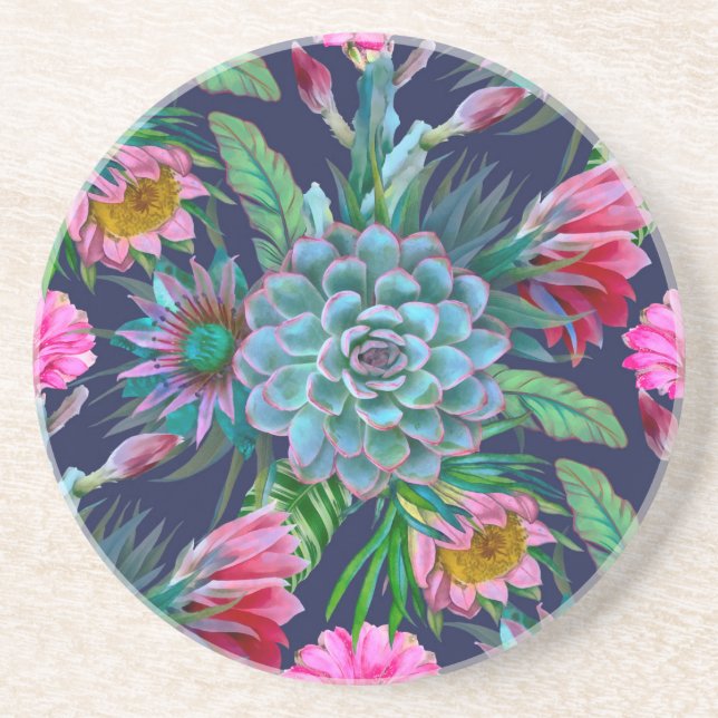 Dessous De Verre En Grès Succulent jardin tropical (Devant)