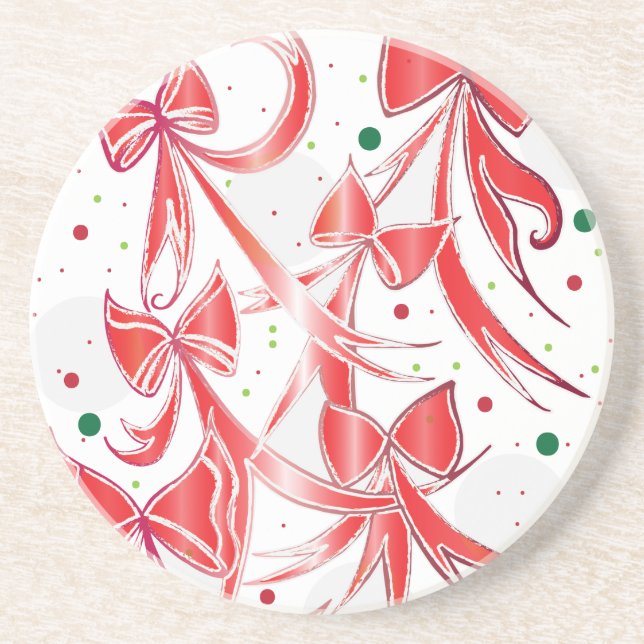 Dessous De Verre En Grès Sucre de canne de Noël Whimsical arcs motif (Devant)
