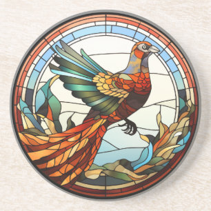 Dessous De Verre En Grès Sucré Verre Trait Golden Pheasant
