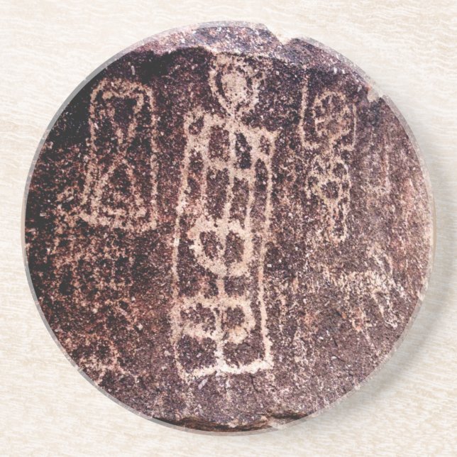 DESSOUS DE VERRE EN GRÈS SUD-OUEST AMÉRICAIN DE PÉTROGLYPHES, DÉSERT DU (Devant)