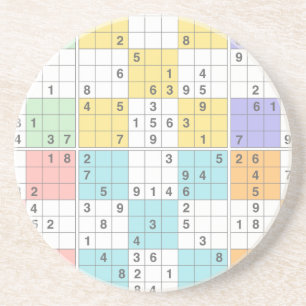 Dessous De Verre En Grès sudoku pastel