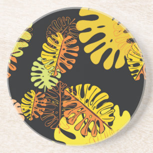 Dessous De Verre En Grès Summer Tropical Feuille Design Vintage