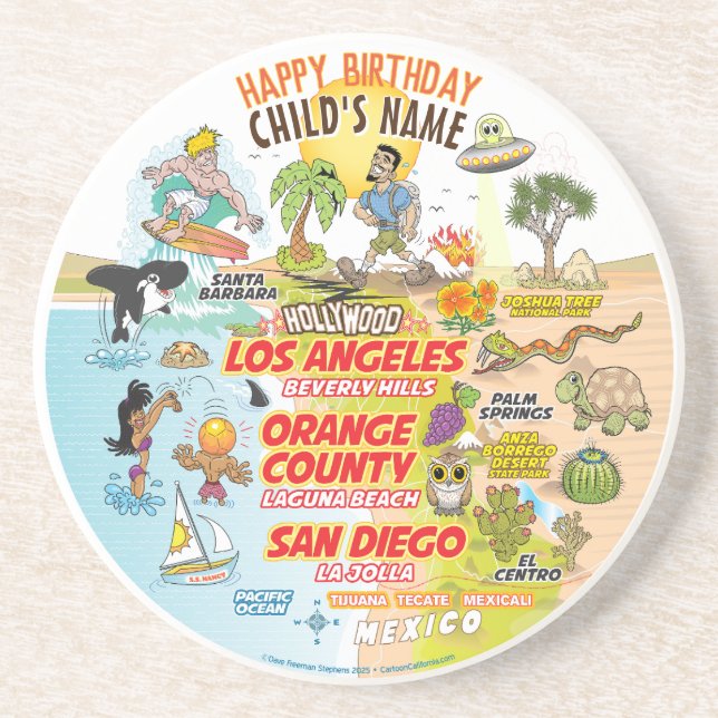 Dessous De Verre En Grès Sunny California Ediable Frosting Round (Devant)