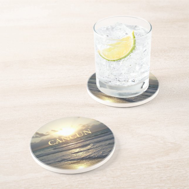 Dessous De Verre En Grès Sunrise de Cancun (Côté)