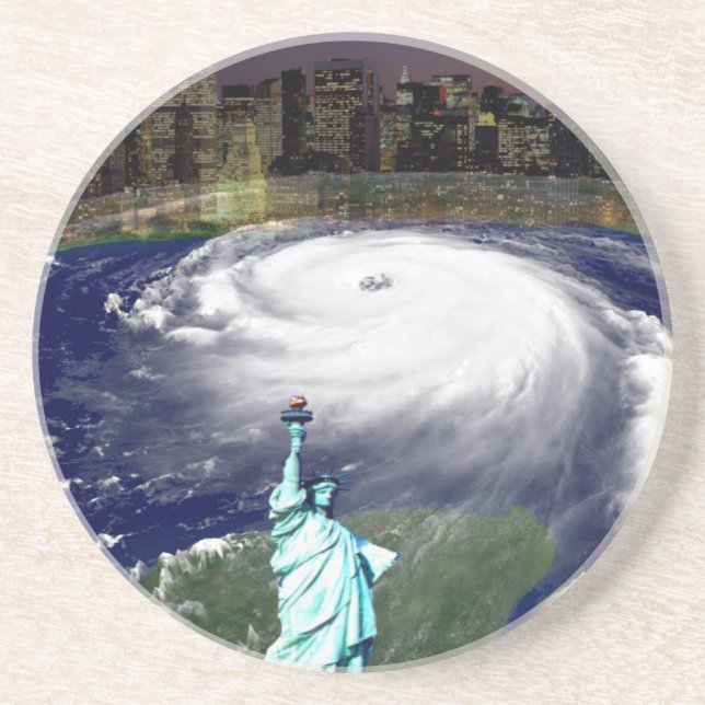 Dessous De Verre En Grès Super Storm Sandy 2012, Oeil de la tempête_ (Devant)