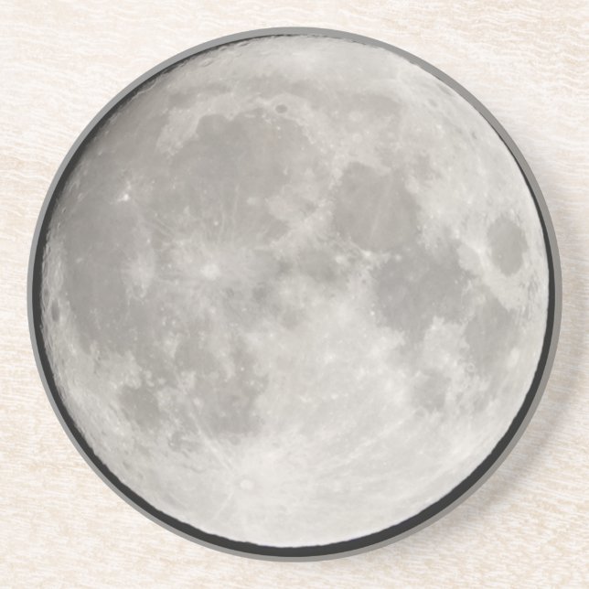Dessous De Verre En Grès Superlune dans le ciel noir (Devant)