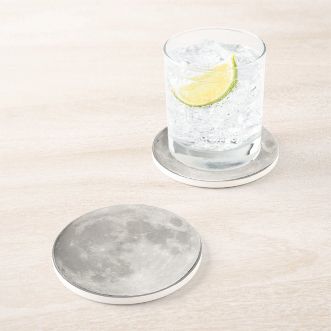 Dessous De Verre En Grès Superlune dans le ciel noir (Côté)