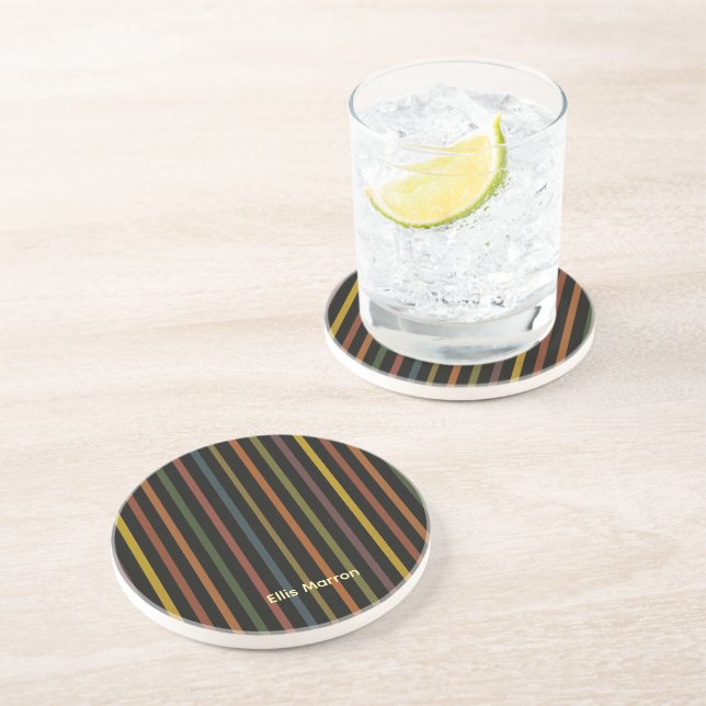 Dessous De Verre En Grès Sur mesure Ruban Rayé Grès (Côté)