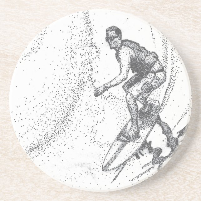 Dessous De Verre En Grès surfer (Devant)