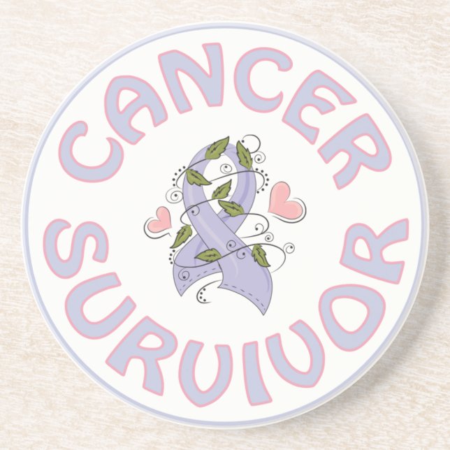 DESSOUS DE VERRE EN GRÈS SURVIVANT DU CANCER (Devant)