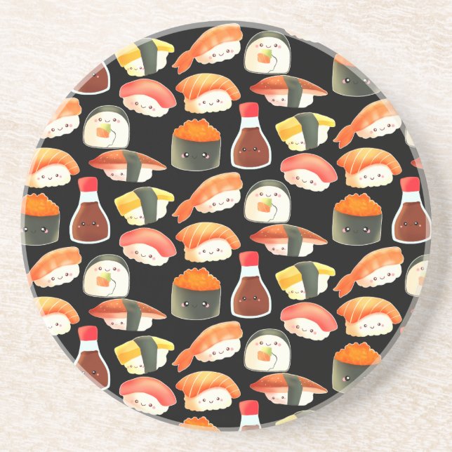 Dessous De Verre En Grès Sushi japonais mignon (Devant)