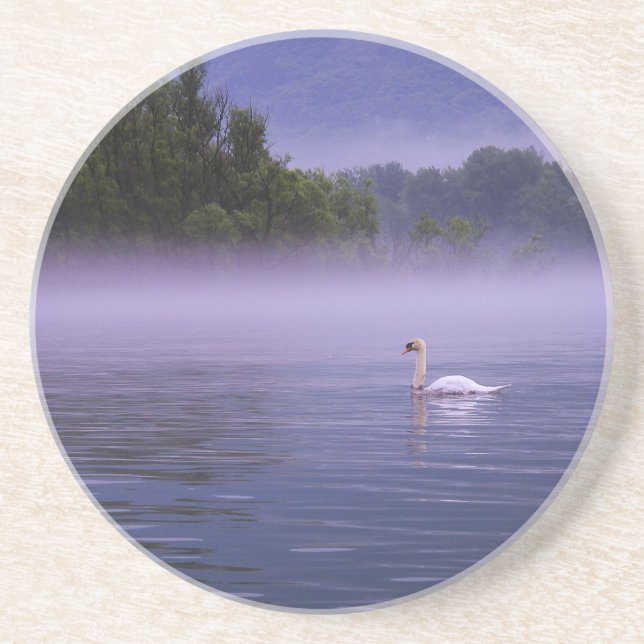 Dessous De Verre En Grès Swan sur le lac (Devant)