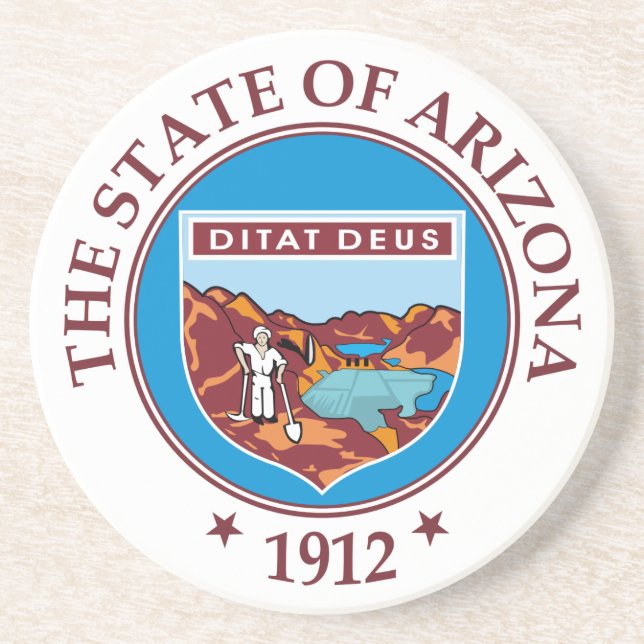 Dessous De Verre En Grès Symbole Arizona (Devant)