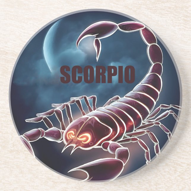 Dessous De Verre En Grès Symbole astrologique Scorpio (Devant)