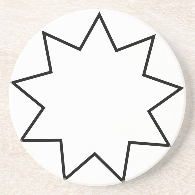 Dessous De Verre En Grès Symbole de Bahai (Devant)