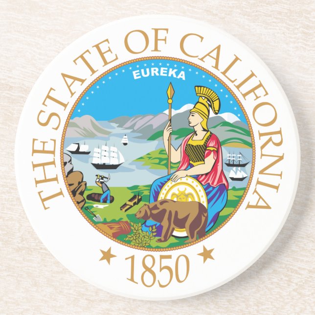 Dessous De Verre En Grès Symbole de Californie (Devant)