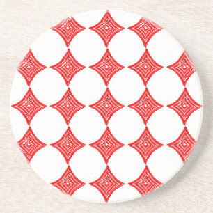 Dessous De Verre En Grès Symbole de carte de jeu rouge forme diamant Lino C
